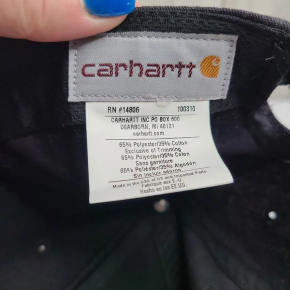 Carhartt Black Baseball Cap Hat Est 1889 Embroidered Unisex Adjustable - Picture 3 of 10